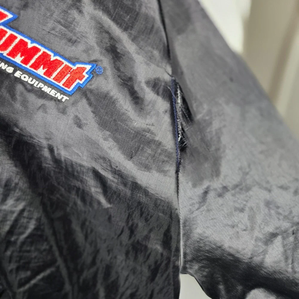 Vintage Summit Racing Westark Satin Bomber Jacket XL Made in USA Nice but Flawed